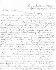 Civil War Letter 7/7/1861 Potomac River Camp